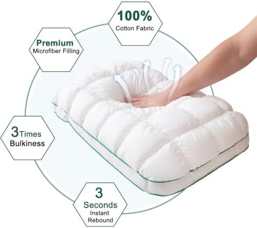 YOUR MOON Fluffy Support Bed Pillow Queen Size, Super Soft Premium - Image 3