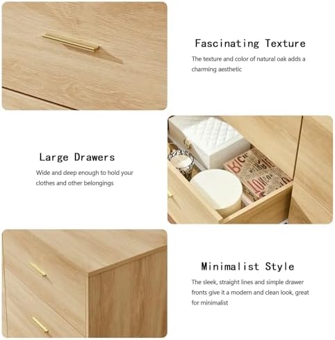 Natural Oak Dresser for Bedroom, 3 Drawer Dresser - Image 6