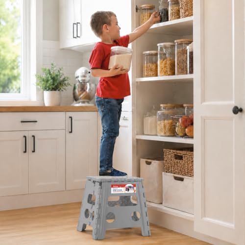13" Folding Step Stool, Non-Slip Foldable Stools - Image 7