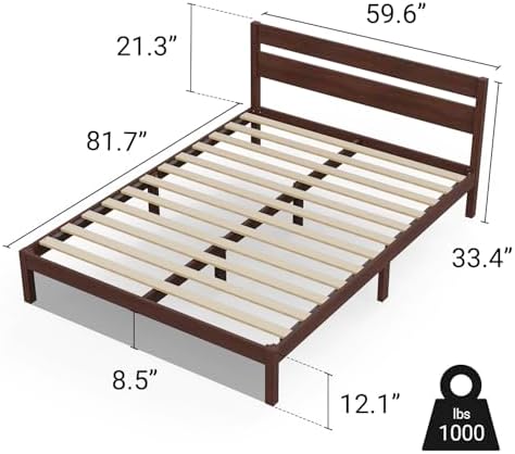 Classic Wood Platform Bed Frame - Image 2