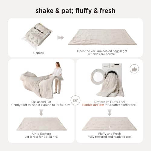 Bedsure Comforter Set Full Prewashed Soft Bedding Set 3Pcs Ivory 82"x86" - Image 5