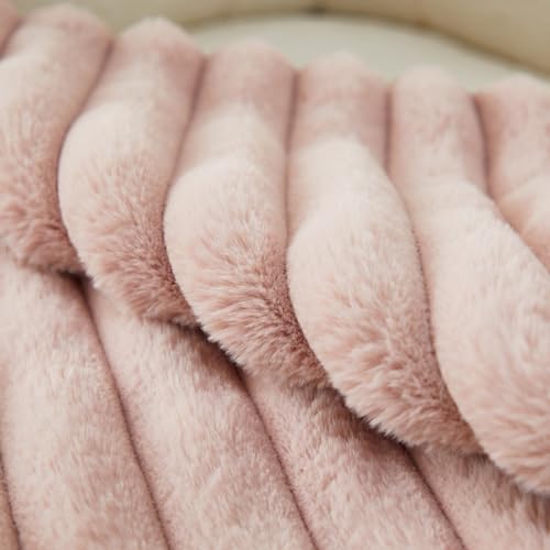 Sunday Praise Faux Fur Plush Decorative Throw Pillow Covers 18x18 Pink - Image 4