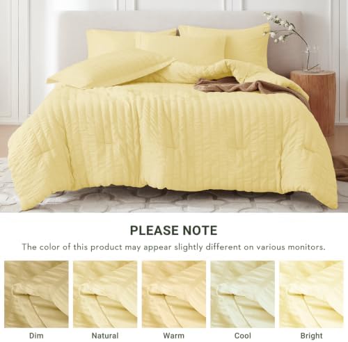 Oversized King Comforter Set 7 Pieces, Seersucker Bed in a Bag - Image 5