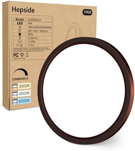 hepside 1Pack Dimmable Flush Mount Ceiling Light Fixture Oil Rubbed Bronze by Hepside