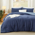 Bedsure California King Comforter Prewashed Soft 3Pcs Navy/Blue 104"x96" by BEDSURE