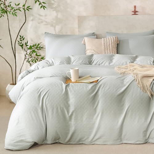 King Size Comforter Set Sage Green Polka Dots 100% Soft Washed Microfiber by BUPIRD