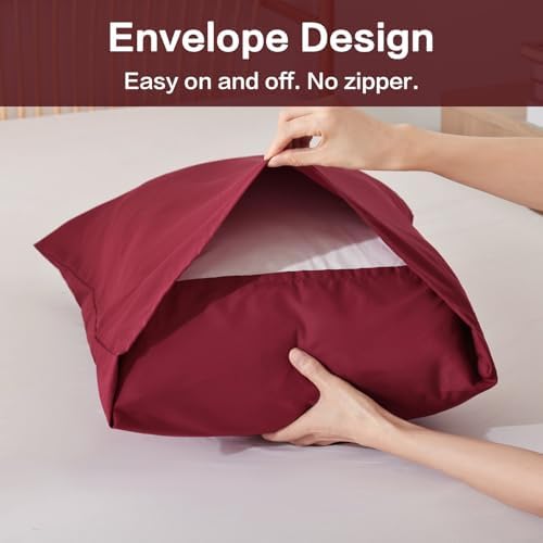 ROSGONIA California King Comforter Set, Dark Red, 3 Pieces Bedding Quilt - Image 6