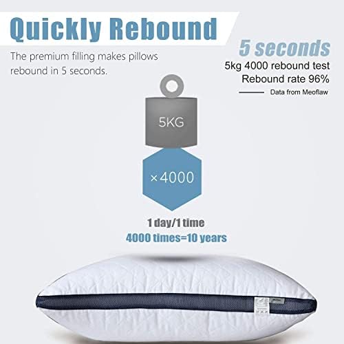 Meoflaw Gusseted Queen Size Bed Pillows Set of 2, Luxury Hotel Pillows - Image 4