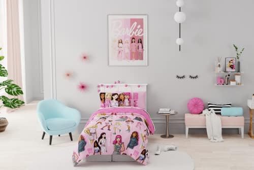 Franco Barbie Barbiecore Bedding Super Soft Comforter and Sheet Set - Image 5
