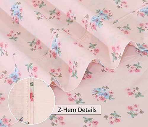 RUVANTI 100% Cotton Full Sheets, Percale Bedding Full Size Set, Spring On - Image 4