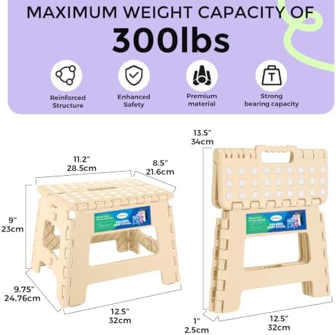 Dyforce Kids Step Stool 9 Inch, 300lbs Folding Step Stool - Image 2