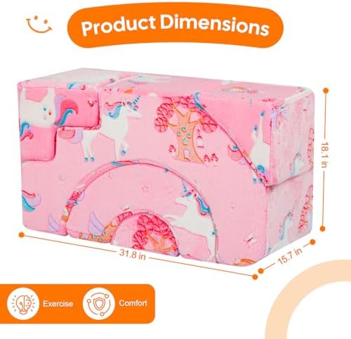 MeMoreCool Glow in Dark Kids Couch, Foam Climbing Sofa - Image 3