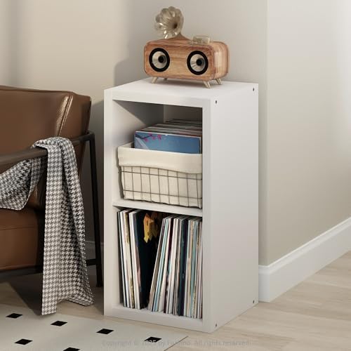 Furinno Cubicle Record Player Stand, 2-Cube Vinyl Record Storage by Furinno-FitsYourSpaceFitsYourBudget