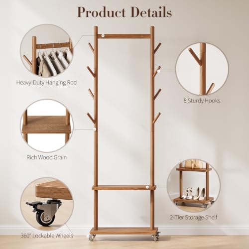Yoobure Solid Wood Coat Rack Freestanding - Image 5