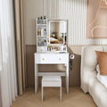 Compact Vanity Desk with 3 Lighting Modes, 3 Drawers & 6 Shelves, Side Outlet by Unknown