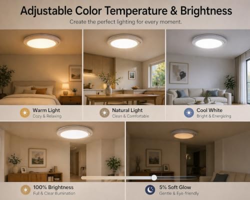 4‑Pack Rechargeable LED Ceiling Shower Light, Motion Sensor Remote Control - Image 4