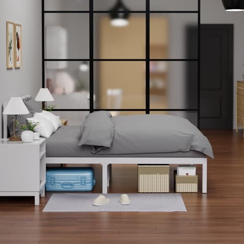 Bamboo Bed Frame with Headframe 12-Inch Solid Platform Bed with Wooden Slats - Image 4