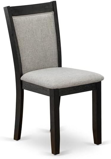 East West Furniture X697MZ606-7 7 Piece Kitchen Table & Chairs Set Consist of a Rectangle Dining Room Table with X-Legs and 6 Shitake Linen Fabric Parson Chairs, 40x72 Inch, Multi-Color