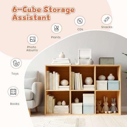 Cashewnuts 6 Cube Storage Organizer Solid Wood Storage Shelf Bookshelf - Image 4