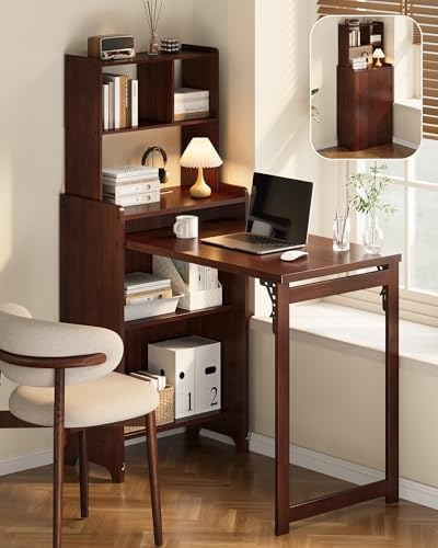 Bamboo Folding Desk for Small Spaces, Foldable Desk by Unknown
