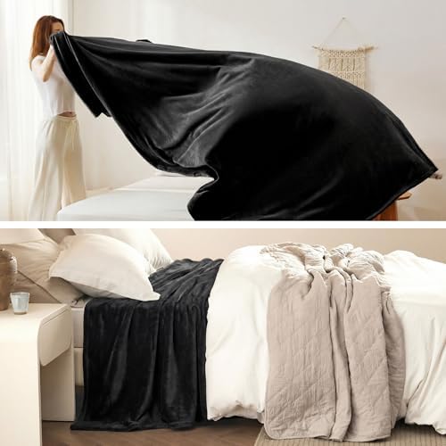 Bedsure Black Soft Warm Fleece Halloween Blanket Queen Size 90"x90" - Image 5