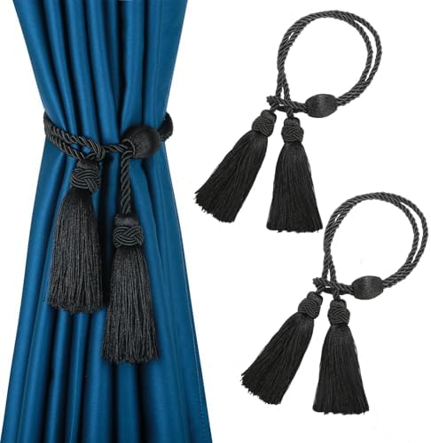 2 Pack Curtain Tiebacks with Tassel, Decorative Curtain Holdback by HedongHexi