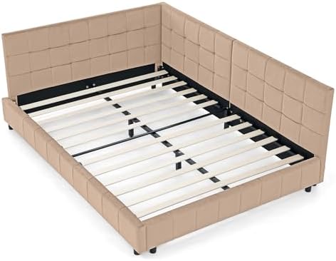 RuiSiSi Full Size Corner Beds, Upholstered Daybed - Image 7