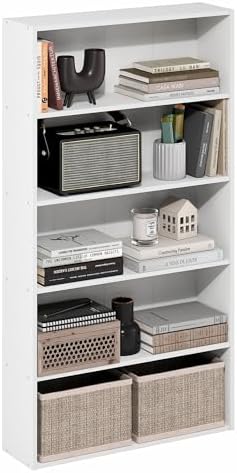 Furinno Basic Book Shelf, 5-Tier Bookshelf, Storage Organizer Bookcase by Furinno-FitsYourSpaceFitsYourBudget