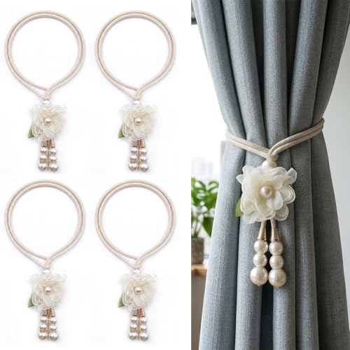 Adjustable Curtain Tiebacks， 4pcs Hand-Woven Rope by TAMHOO