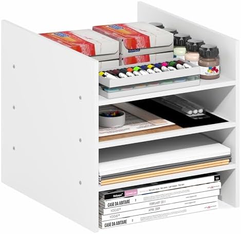 Furinno Cubicle 3-Shelf Cube Insert, Cube Organizer, Plain White - Image 7