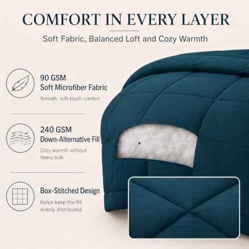 CozyLux Queen Comforter Set Lyons Blue - Image 3