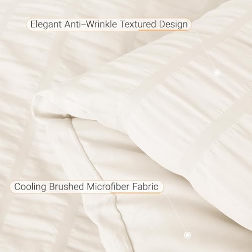 MUXHOMO Twin Comforter Set 5 Pieces, Seersucker Bed in a Bag - Image 6