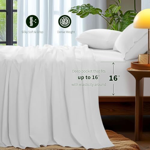 100% Egyptian Cotton Sheet Set 4 Piece, Luxury 1000 Thread Count - Image 5