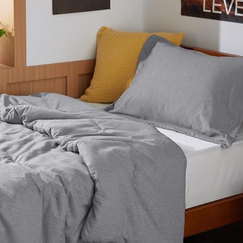 Bedsure Grey Twin Comforter Set, Soft College Dorm Room Essentials 2 Pcs - Image 6