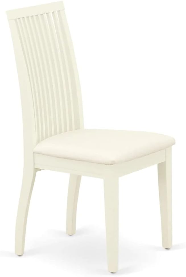 East West Furniture HBIP3-LWH-C 3 Piece Dinette Set for Small Spaces Contains a Round Dining Table with Pedestal and 2 Linen Fabric Upholstered Dining Chairs, 42x42 Inch, Linen White