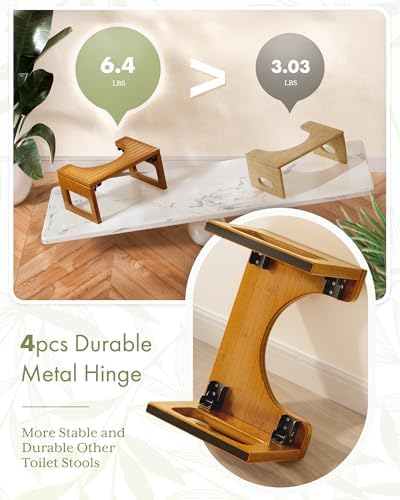 AmazerBath 8.5 Inches Bamboo Toilet Stool Squat - Image 4