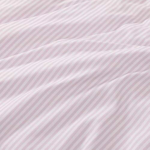 Andency Grey Pink Striped King Ruffle Comforter Set, 3 Pieces - Image 6