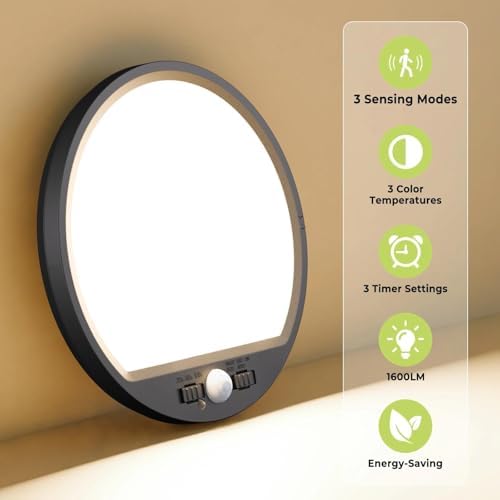 Motion Sensor Ceiling Light Wired, 3000K/4000K/6500K LED Flush Mount Ceiling - Image 5