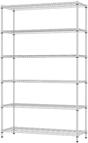 6-Tier Wire Shelving Unit, Adjustable Metal Storage Rack by IZEUK