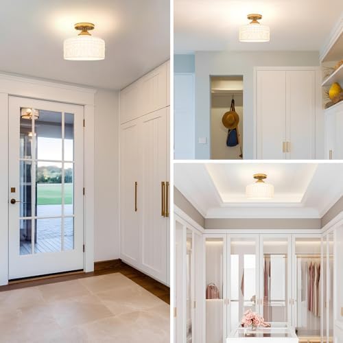 Artistic Gold Handcrafted Semi Flush Mount Ceiling Light - Image 5