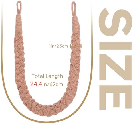 NICEEC 4 Pack Natural Cotton Rope Curtain Tiebacks Elegant Boho Style - Image 3