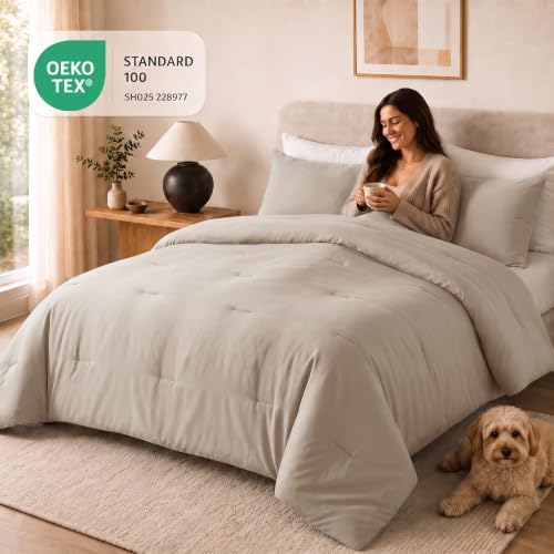CozyLux Full Comforter Set, 3 Pieces Down Alternative Bedding - Image 5