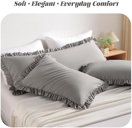 BEDSUM Standard Ruffled Pillow Shams - Image 2