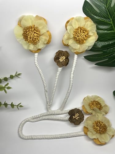 2 Packs Flower Curtain Buckle, Handmade Artificial Flower Curtain Holdbacks - Image 4