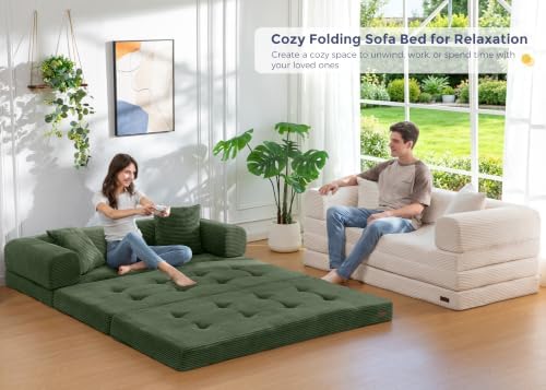 MAXYOYO 63" Convertible Sofa Bed, Boneless Futon Couch Floor Sofa - Image 2