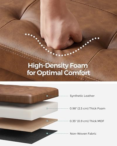 SONGMICS 43.3 Inches Folding Storage Ottoman Bench - Image 5