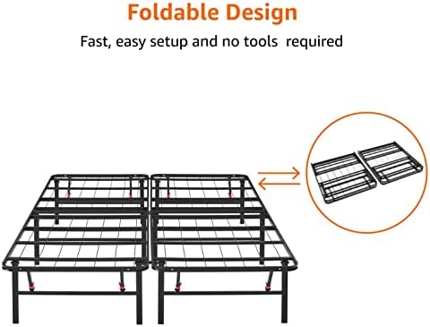 Amazon Basics Bed Frame with Storage, Foldable Metal Platform, Sturdy Steel - Image 5
