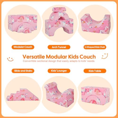 MeMoreCool Glow in Dark Kids Couch, Foam Climbing Sofa - Image 4