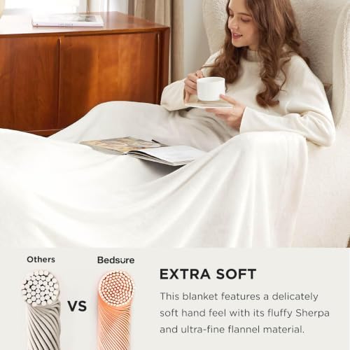 Bedsure GentleSoft Sherpa Fleece Cal King Blankets - Image 4