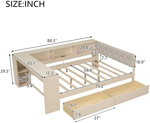 Bellemave Full Size Corner Bed Frame - Image 2